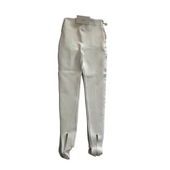 Dodiee Amina Sculpt Knit Stirrup Pants in White - Picture 2 of 8